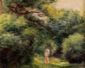 皮埃尔奥古斯特雷诺阿 - Lane in the Woods, Woman with a Child in Her Arms